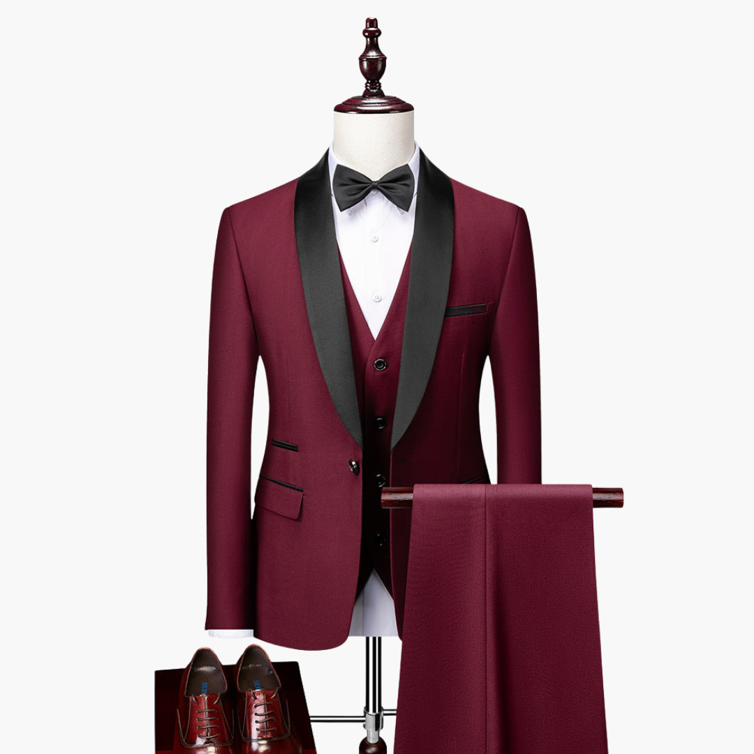 Smoking Uomo 3 Pezzi Cerimonia Slim Fit Raso | Altivaro