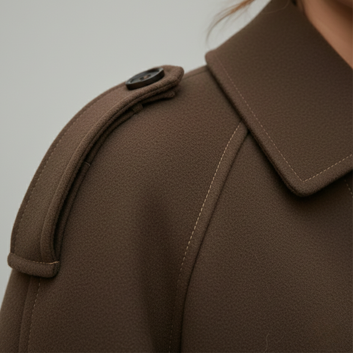 Doppelreihiger langer Wollmantel für Damen | Altivaro