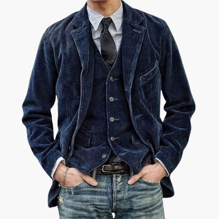 Giacca Uomo in Velluto a Coste con Gilet e Cravatta | Altivaro