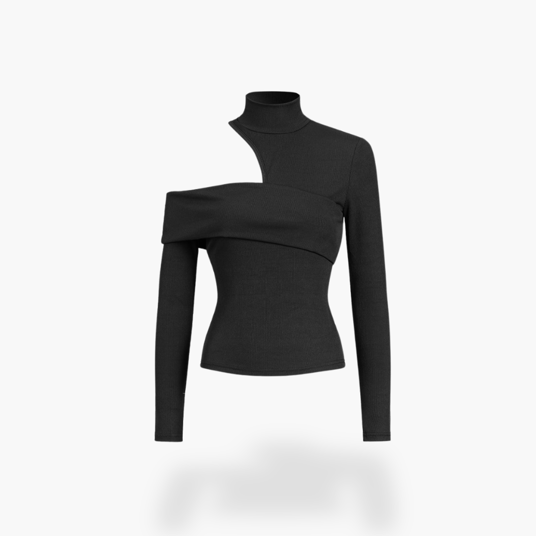Maglia Donna Asimmetrica Elasticizzato Maniche Lunghe | Altivaro