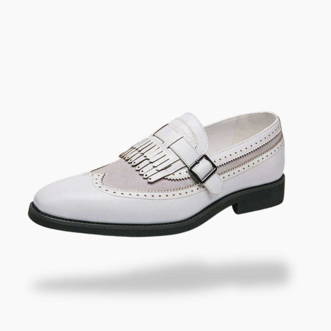 Scarpe Uomo Orthopedic in Pelle con Fibbia e Frange | Altivaro