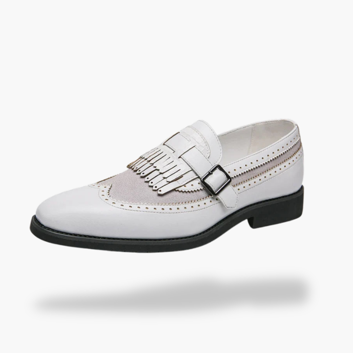 Scarpe Uomo Orthopedic in Pelle con Fibbia e Frange | Altivaro