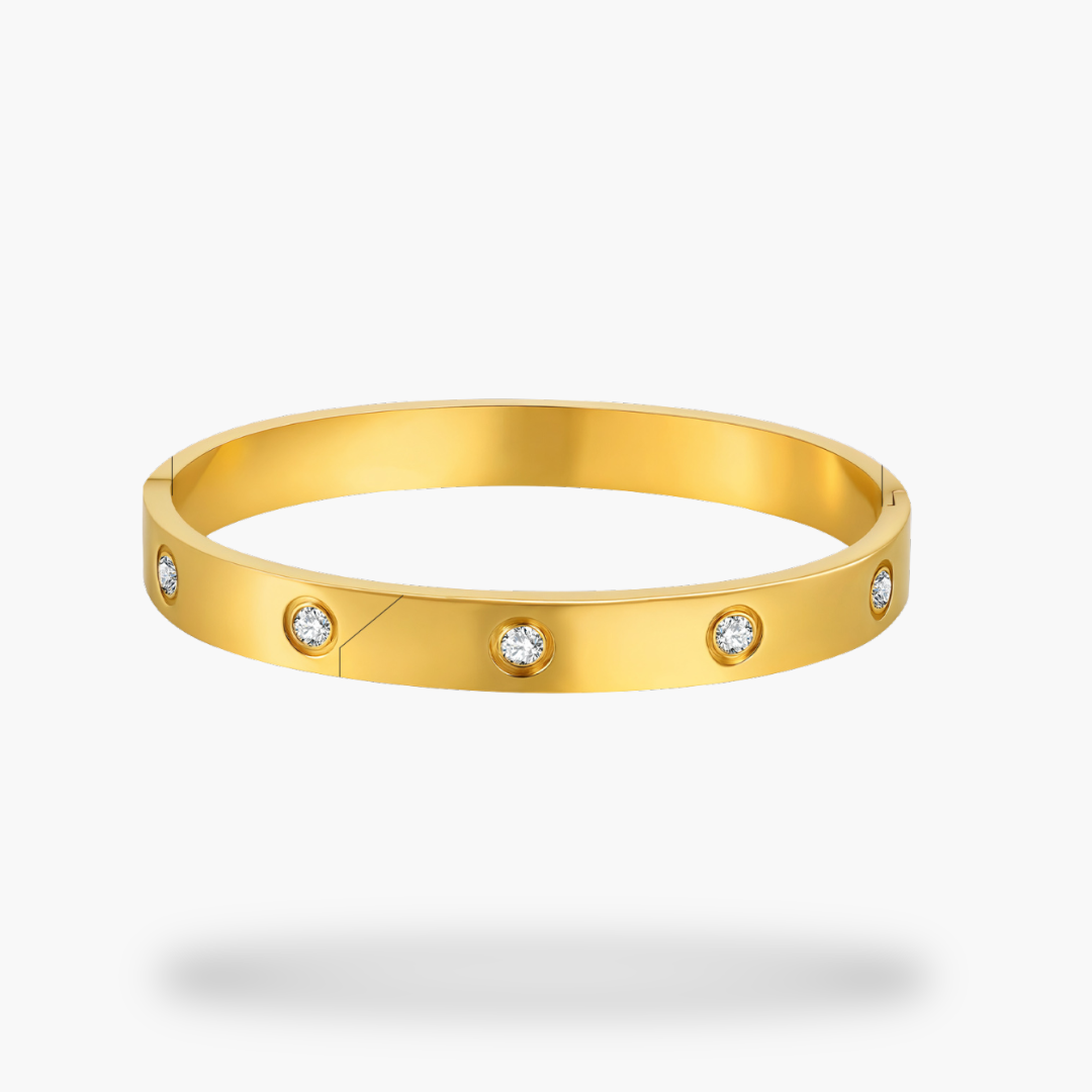 Bracciale Donna con Zirconi e Placcatura IP Oro | Altivaro