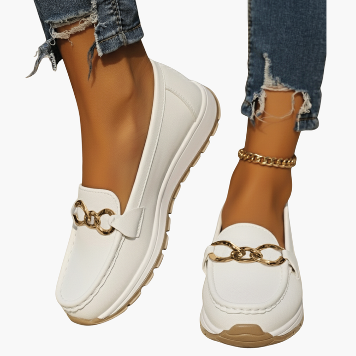 Orthopädische Damenschuhe aus Segeltuch mit Metalldetails | Altivaro