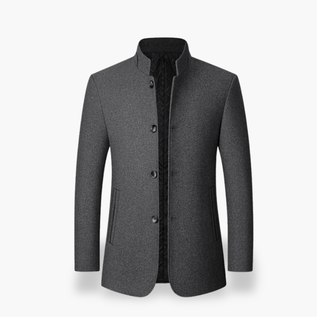 Men's Jacket in Fabric with Collar and Buttons | Altivaro