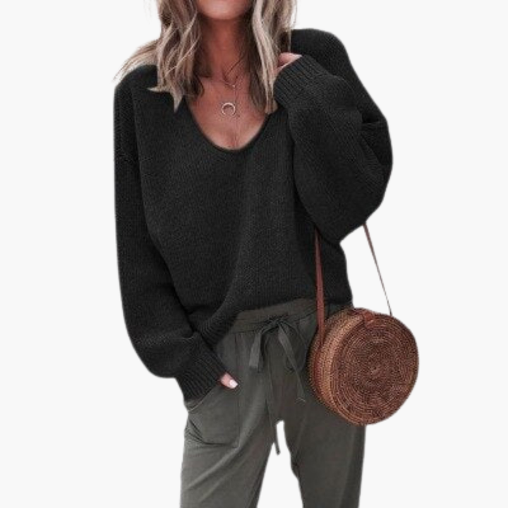 Maglione Donna Casual a Maglia con Scollo a V | Altivaro
