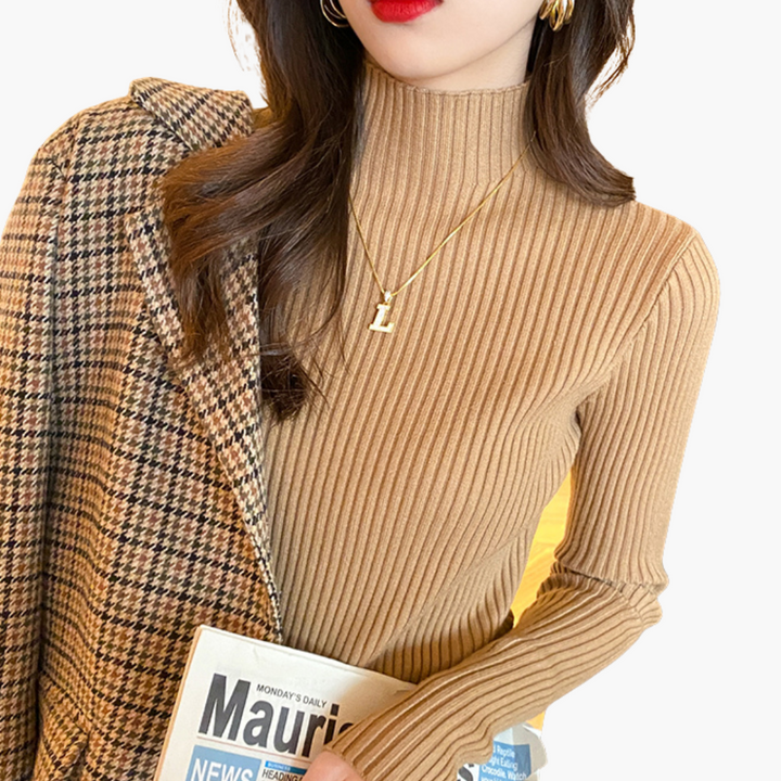 Maglione Donna a Righe con Collo Alto | Altivaro