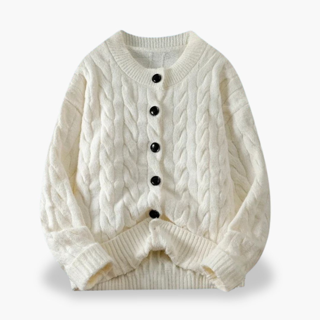 Cardigan Invernale a Treccia con Bottoni per Donna | Altivaro