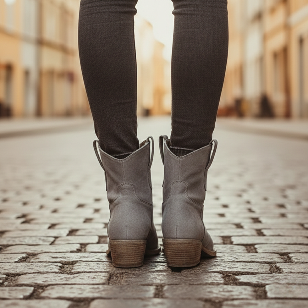 Orthopädische Stiefel aus Leder mit niedrigem Absatz für Damen | Altivaro