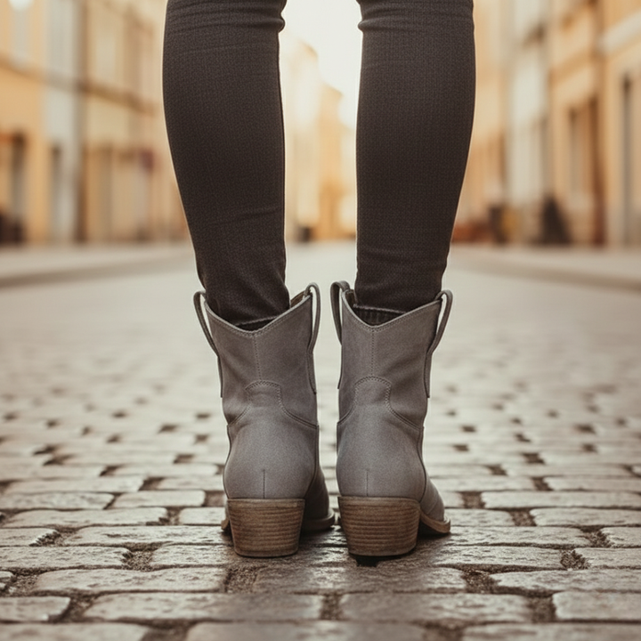 Orthopädische Stiefel aus Leder mit niedrigem Absatz für Damen | Altivaro