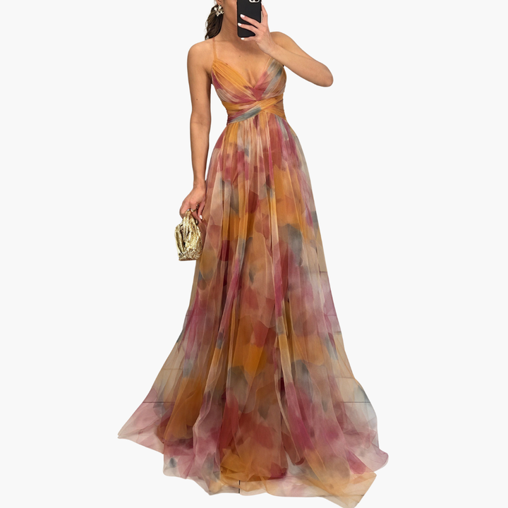 Women's Long Evening Dress in Elegant Chiffon | Altivaro