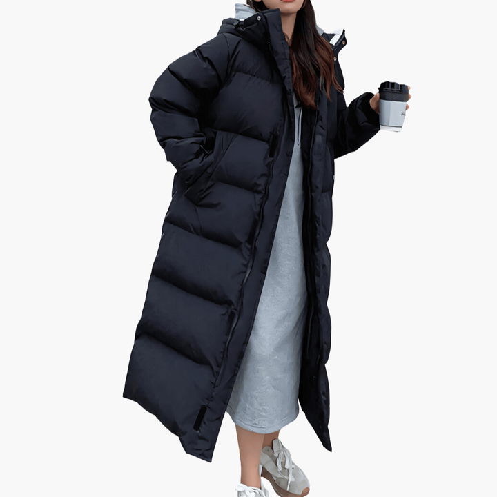 Long Padded Women's Jacket with Hood | Altivaro