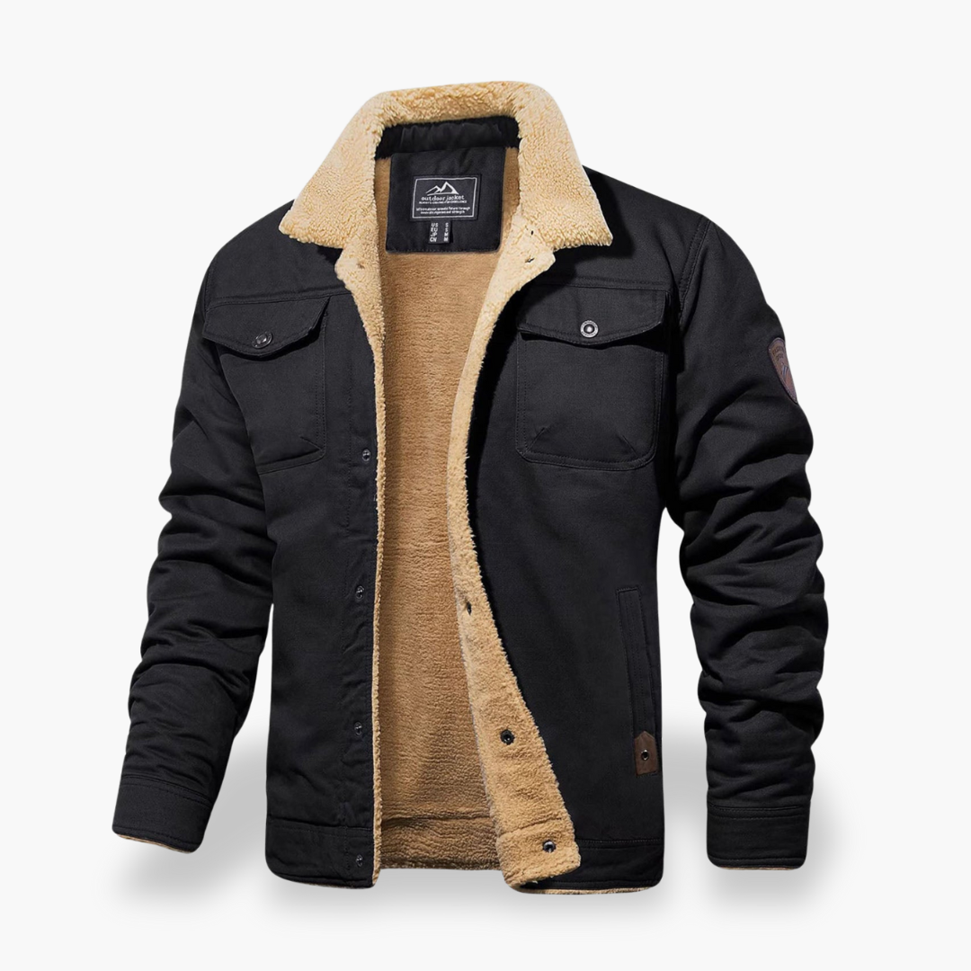 Men's Fleece Jacket with Multifunction Pockets and Sherpa Collar | Altivaro