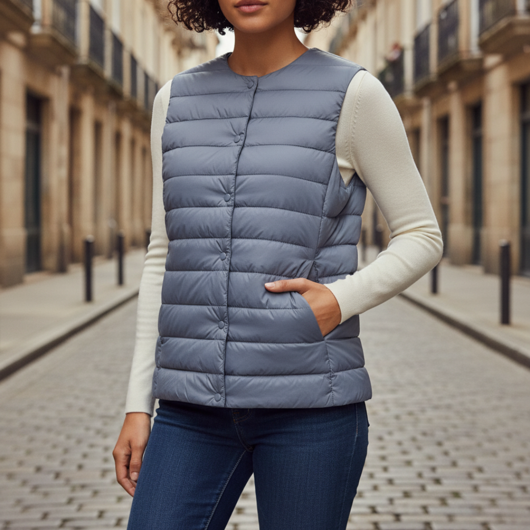 Gilet Piumino Donna Leggero con Bottoni e Taglio Comodo | Altivaro