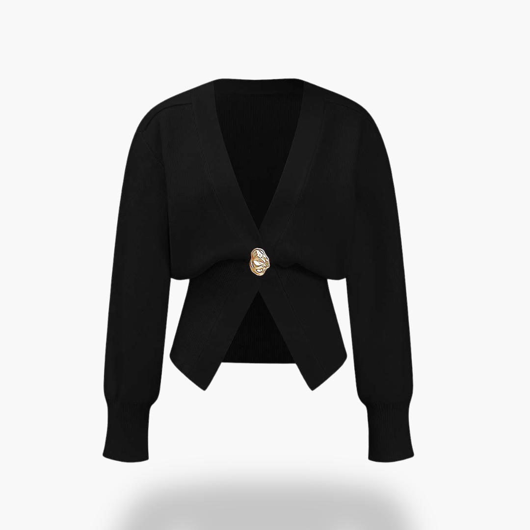 Cardigan Donna con Chiusura Decorativa a Maglia Fine | Altivaro