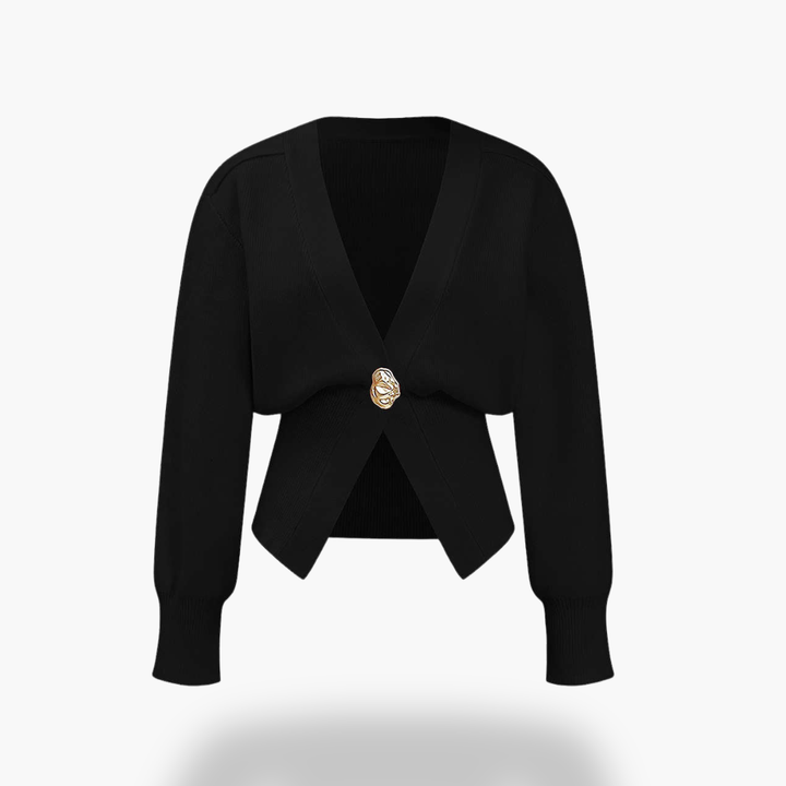 Cardigan Donna con Chiusura Decorativa a Maglia Fine | Altivaro