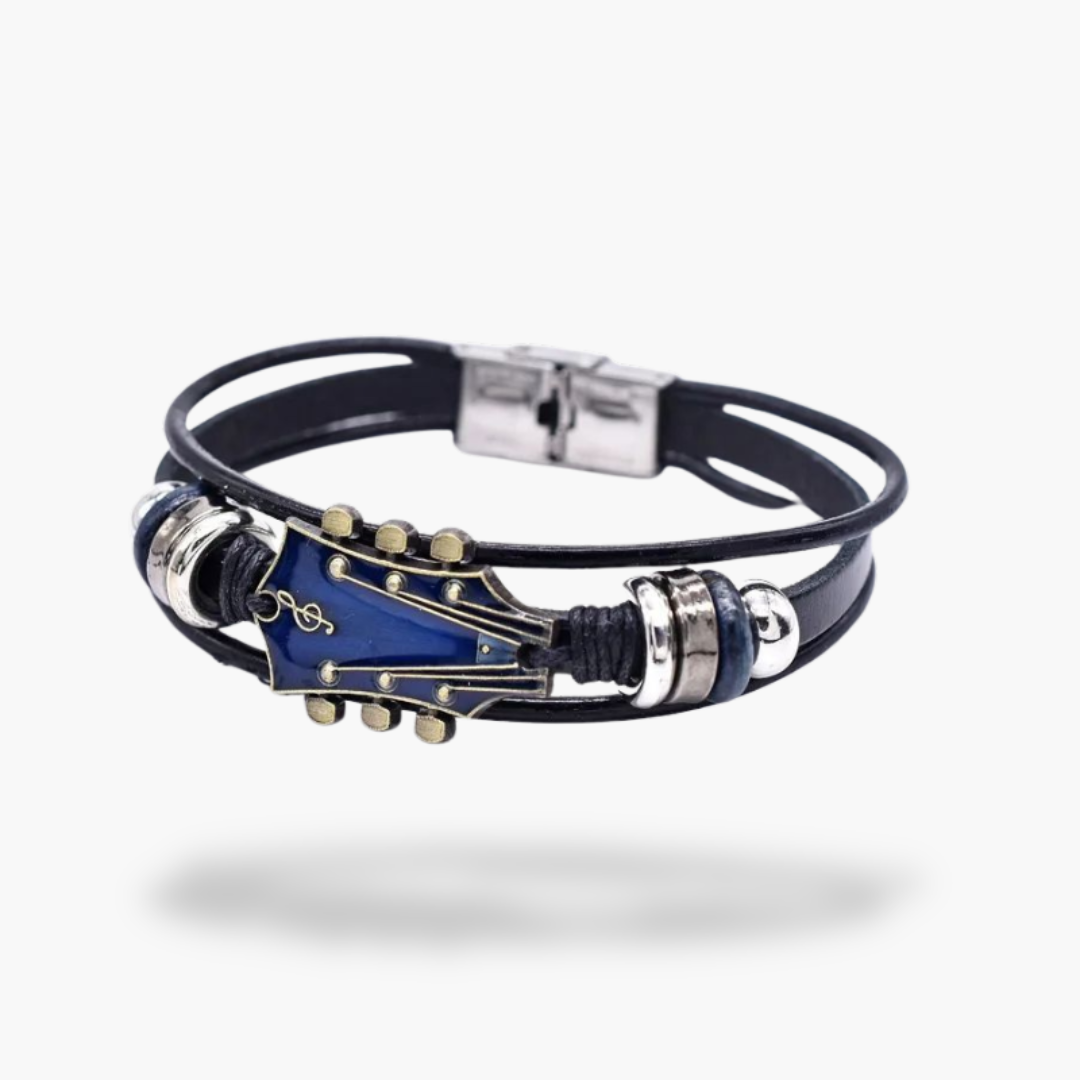 Bracciale in Pelle con Dettaglio Chitarra | Altivaro