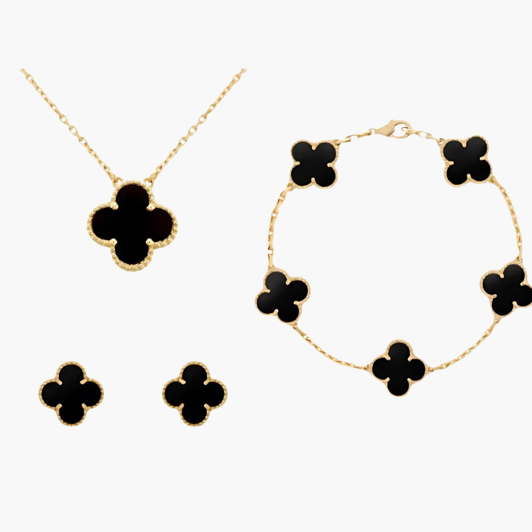 Set Gioielli Fiore con Bordo Dorato | Altivaro
