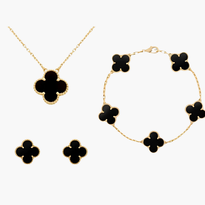 Set Gioielli Fiore con Bordo Dorato | Altivaro