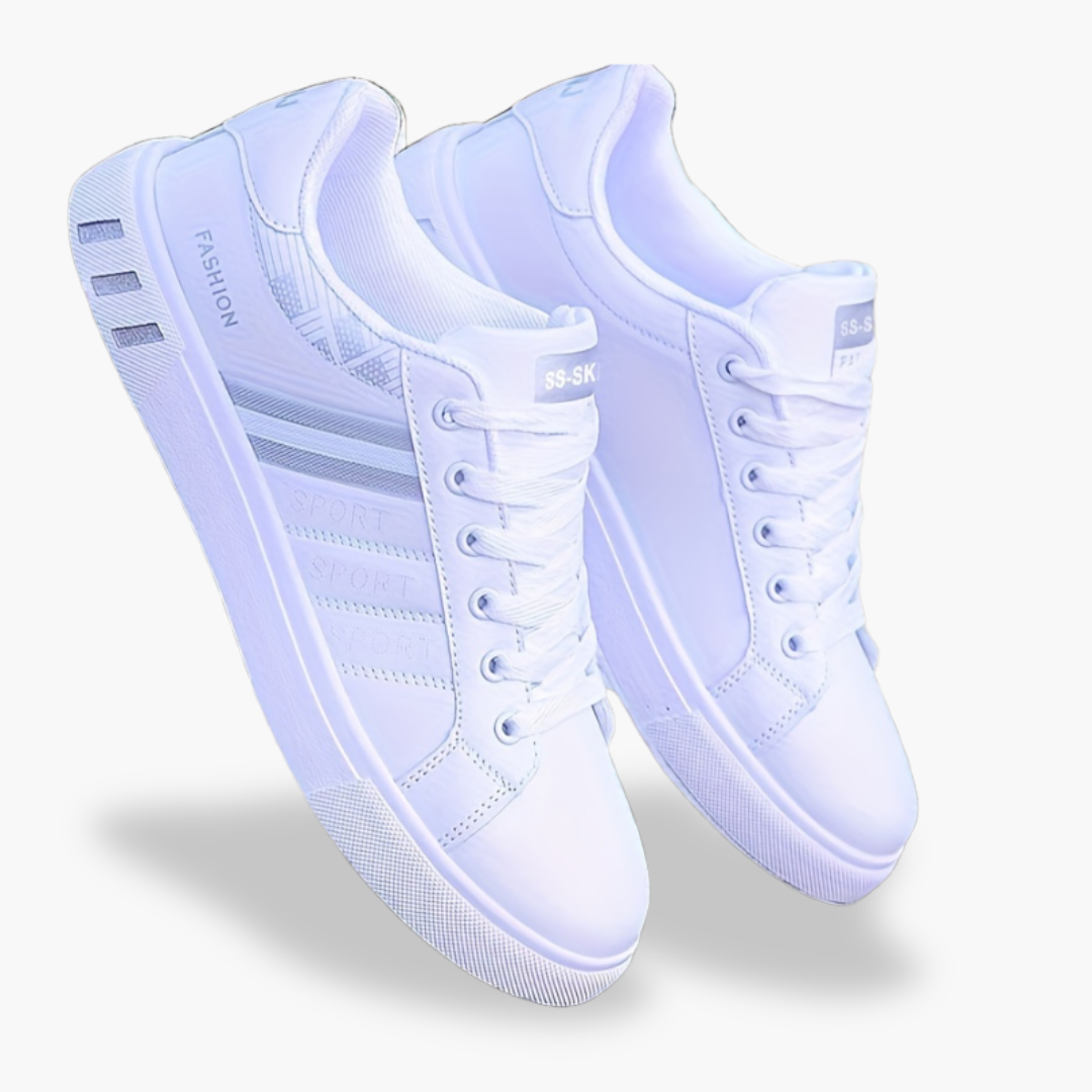 Scarpe Ortopediche Uomo Bianche con Strisce Sportive | Altivaro