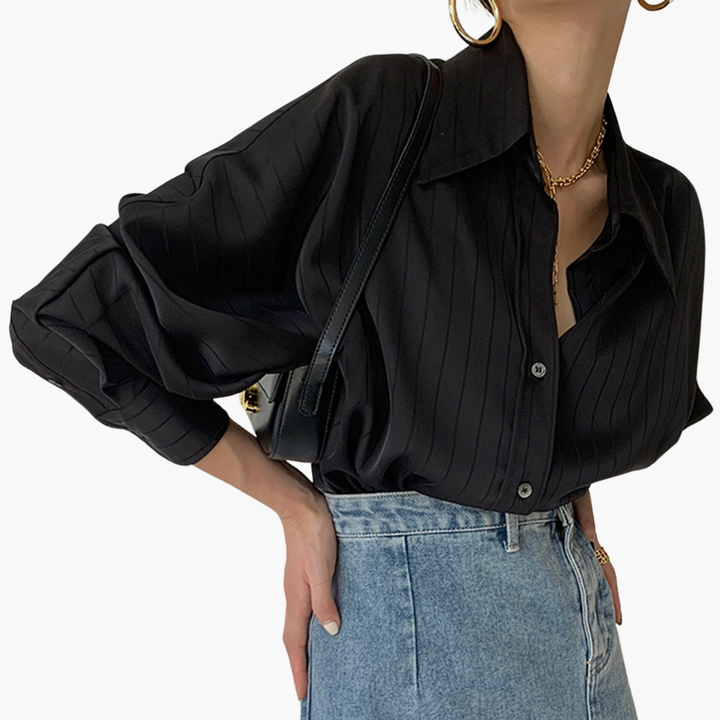 Women's Shirt with Vertical Stripes and Buttons | Altivaro