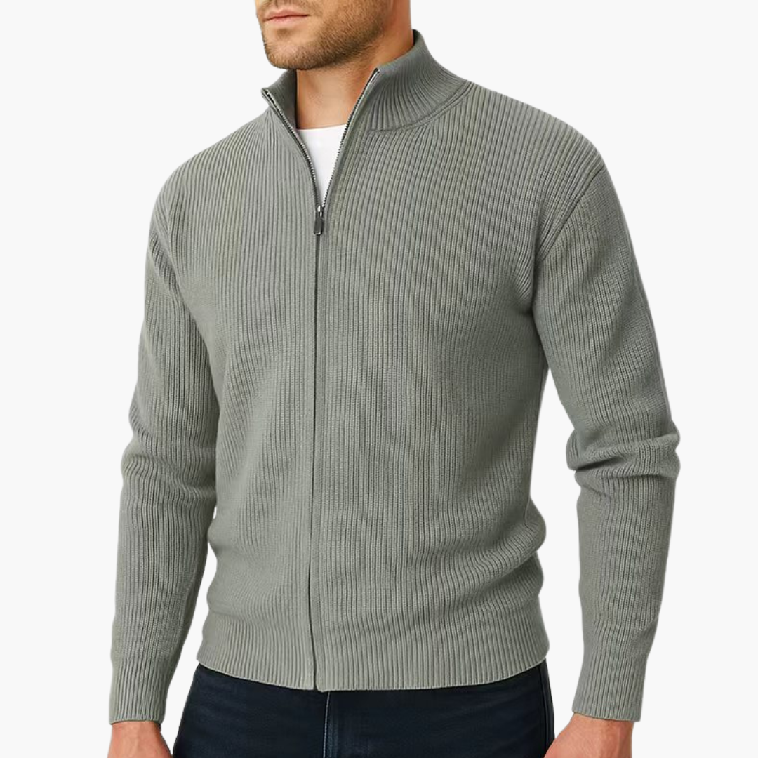 Maglione uomo zip lana collo alto invernale | Altivaro