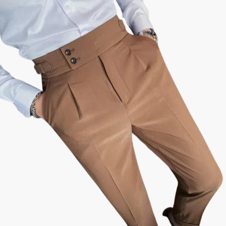 Pantaloni Eleganti Uomo con Pieghe e Bottoni | Altivaro