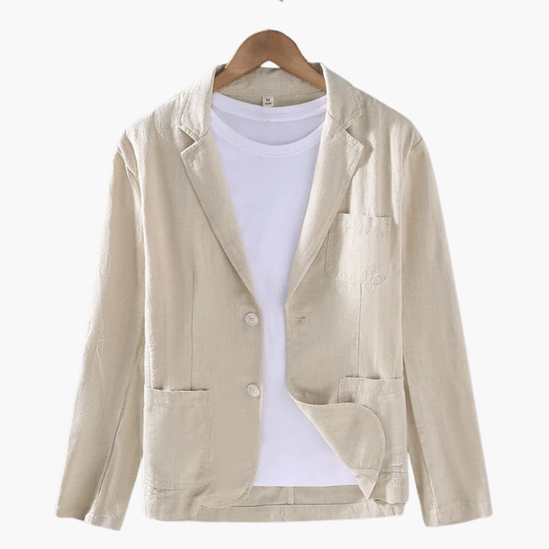 Blazer Uomo Grigio Lino Cotone Casual Leggero | Altivaro-Altivaro
