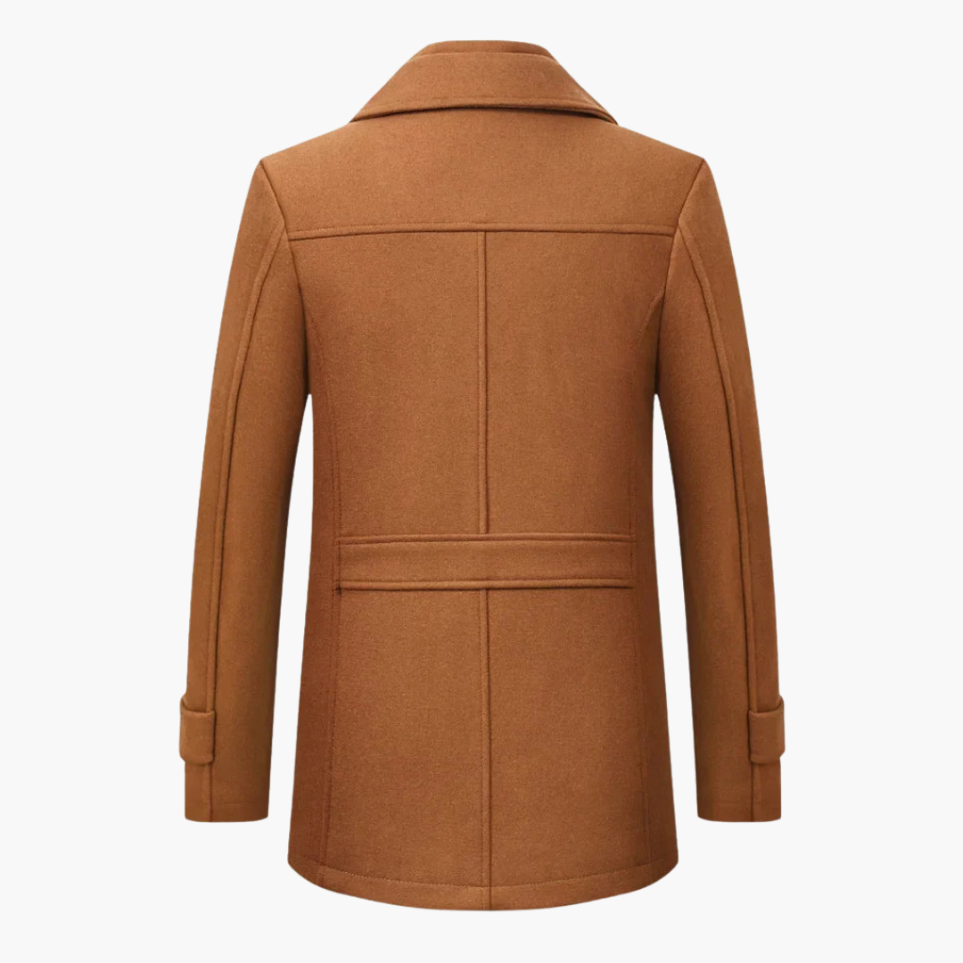 Men's Winter Wool Coat with Zip and Buttons | Altivaro