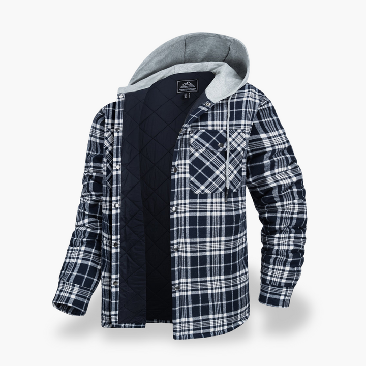 Men's Winter Plaid Jacket Lined with Hood | Altivaro