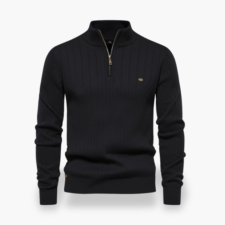 Maglione Uomo Lana Collo Alto Zip | Altivaro