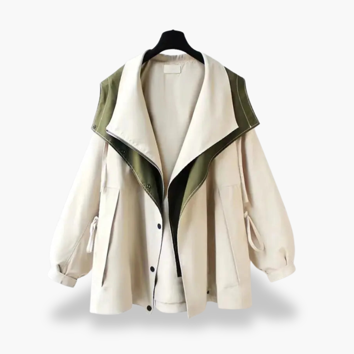 Women's Casual Jacket with Wide Collar and Zip | Altivaro