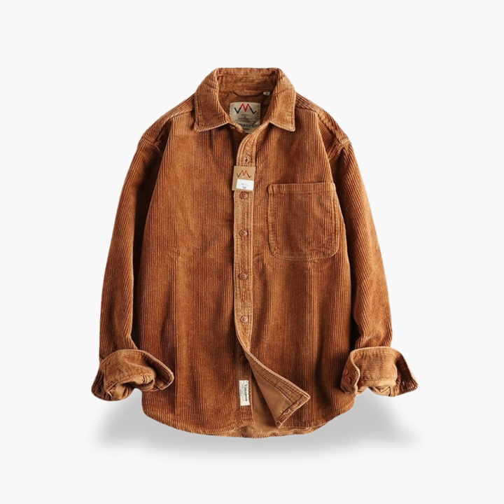 Camicia in velluto a coste con tasche da uomo, tessuto rinforzato e cuciture | Altivaro