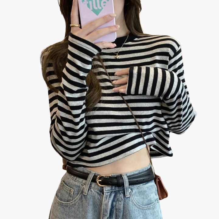 Maglia Donna a Manica Lunga a Strisce | Altivaro