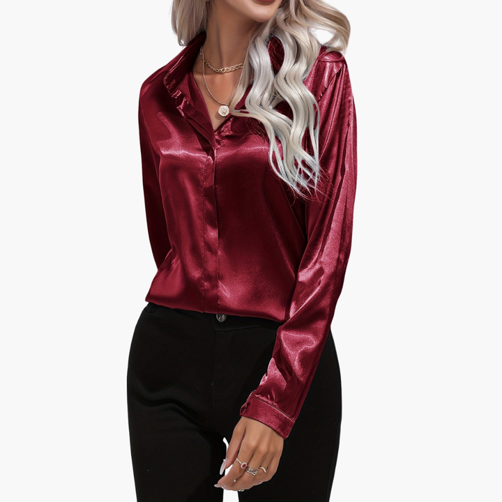 Camicia Donna Elegante in Raso Maniche Lunghe | Altivaro