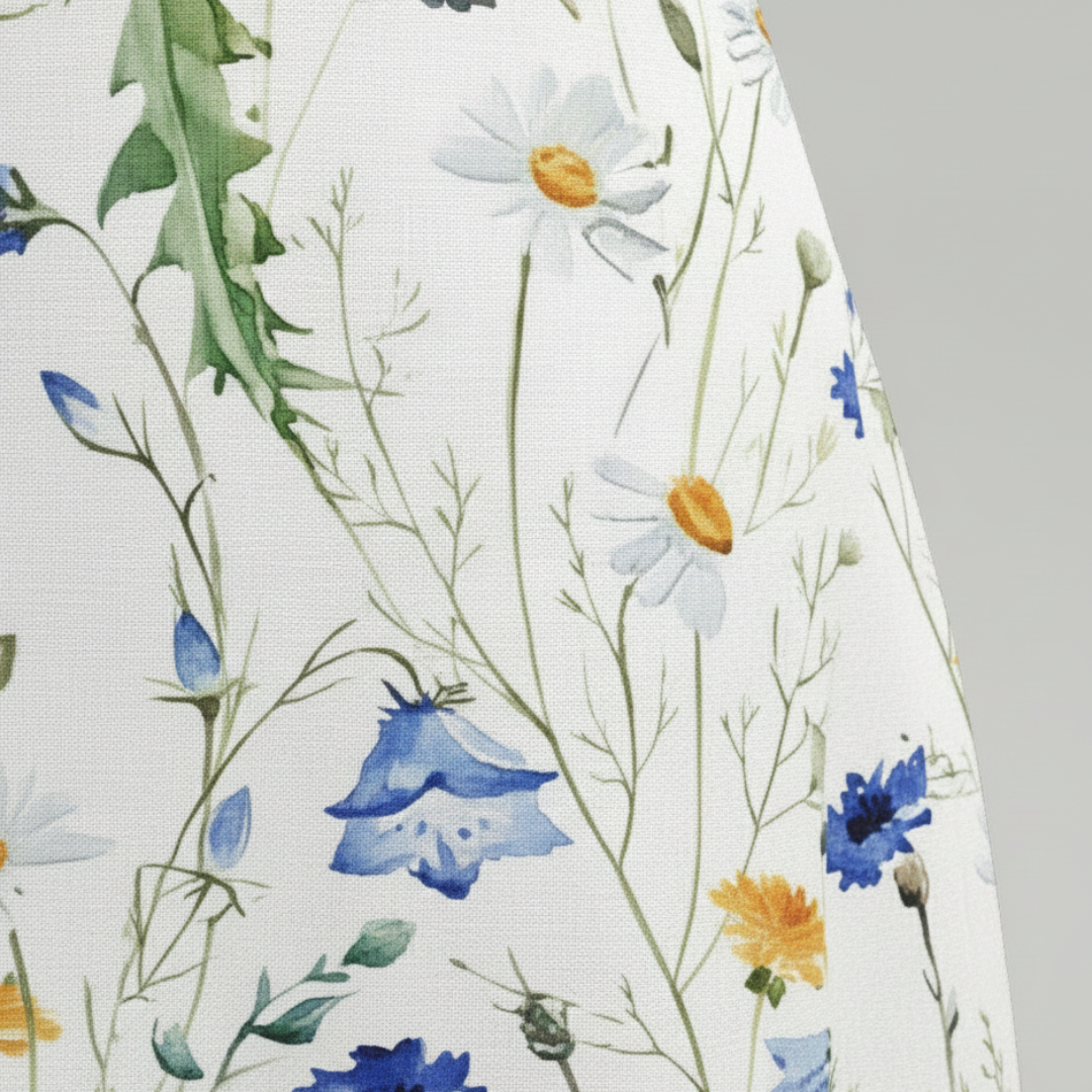 Women's Floral Midi Dress Short Sleeves Fabric | Altivaro