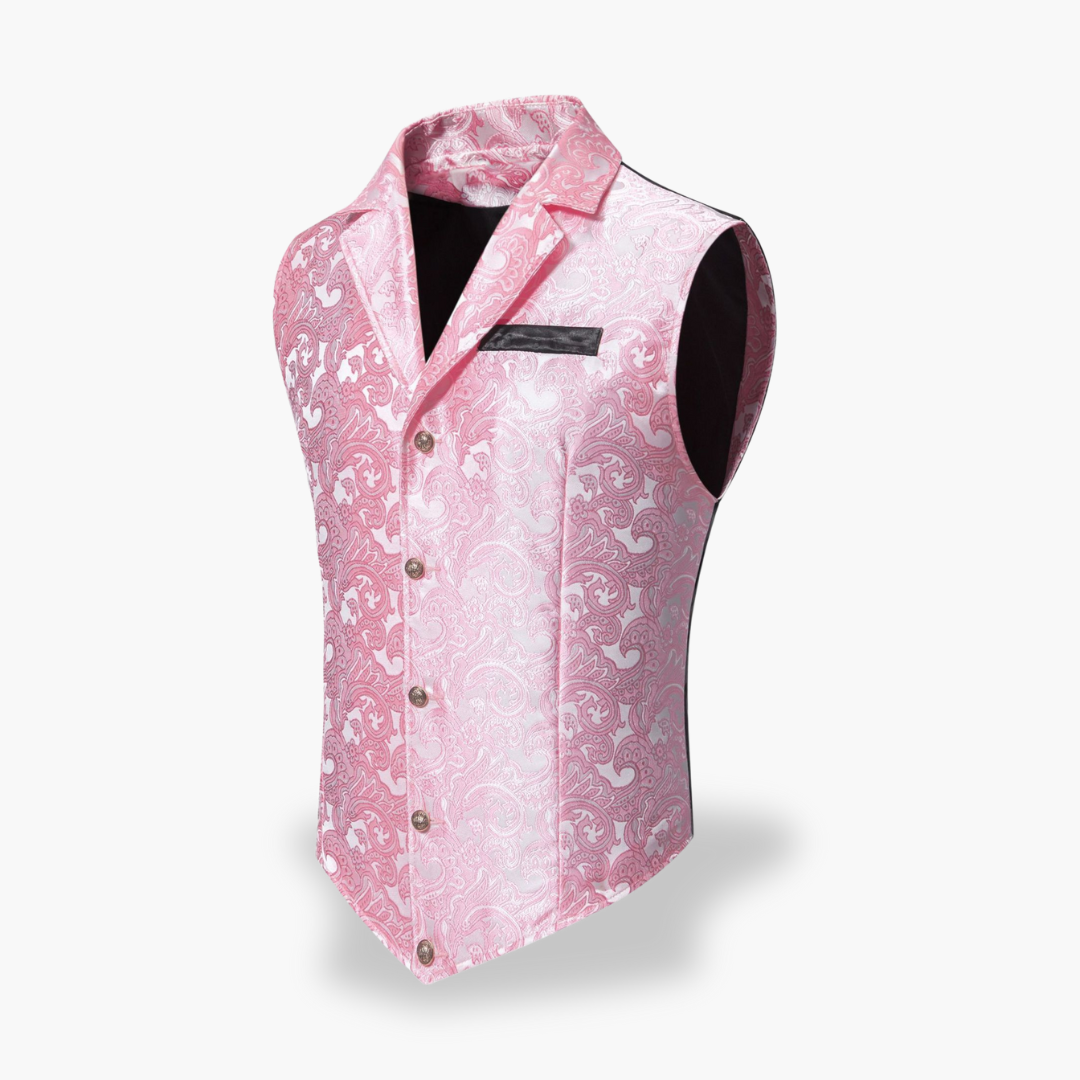 Gilet Uomo da Cerimonia in Raso Jacquard con Bottoni | Altivaro
