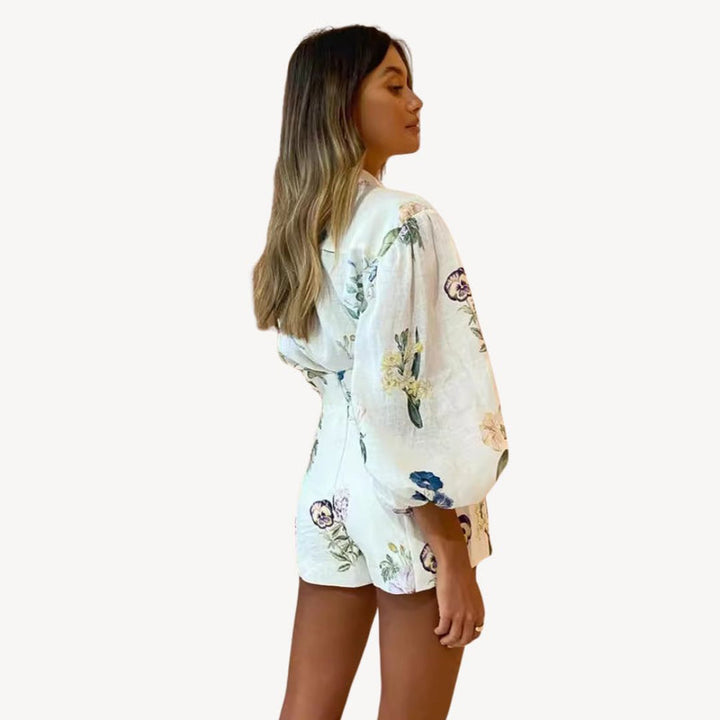 Camicia e Pantaloncini Floreali coordinati Donna | Altivaro-Altivaro