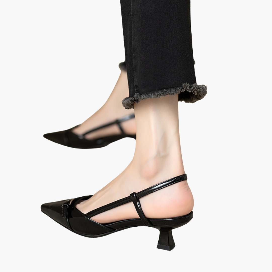 Women's Pointed Patent Leather Slingback Shoes | Altivaro