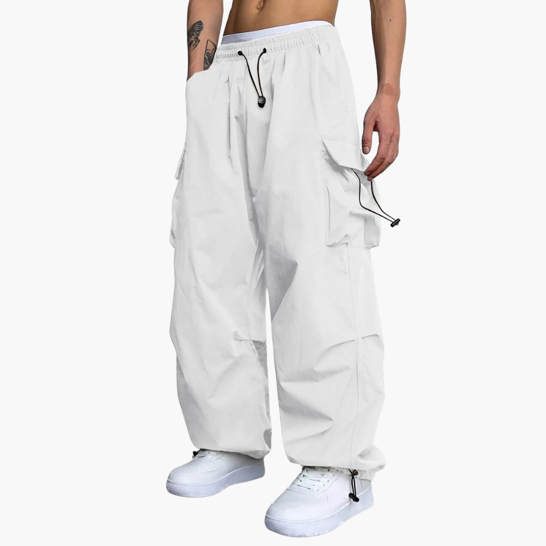 Pantaloni Cargo Uomo Larghi Paracadute Streetwear | Altivaro