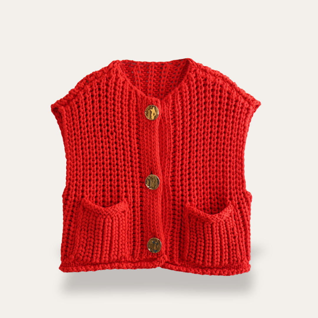 Women's Vest Knitted Vest Sleeveless Pockets | Altivaro