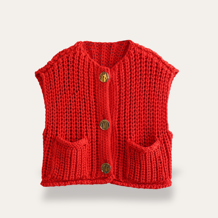 Women's Vest Knitted Vest Sleeveless Pockets | Altivaro