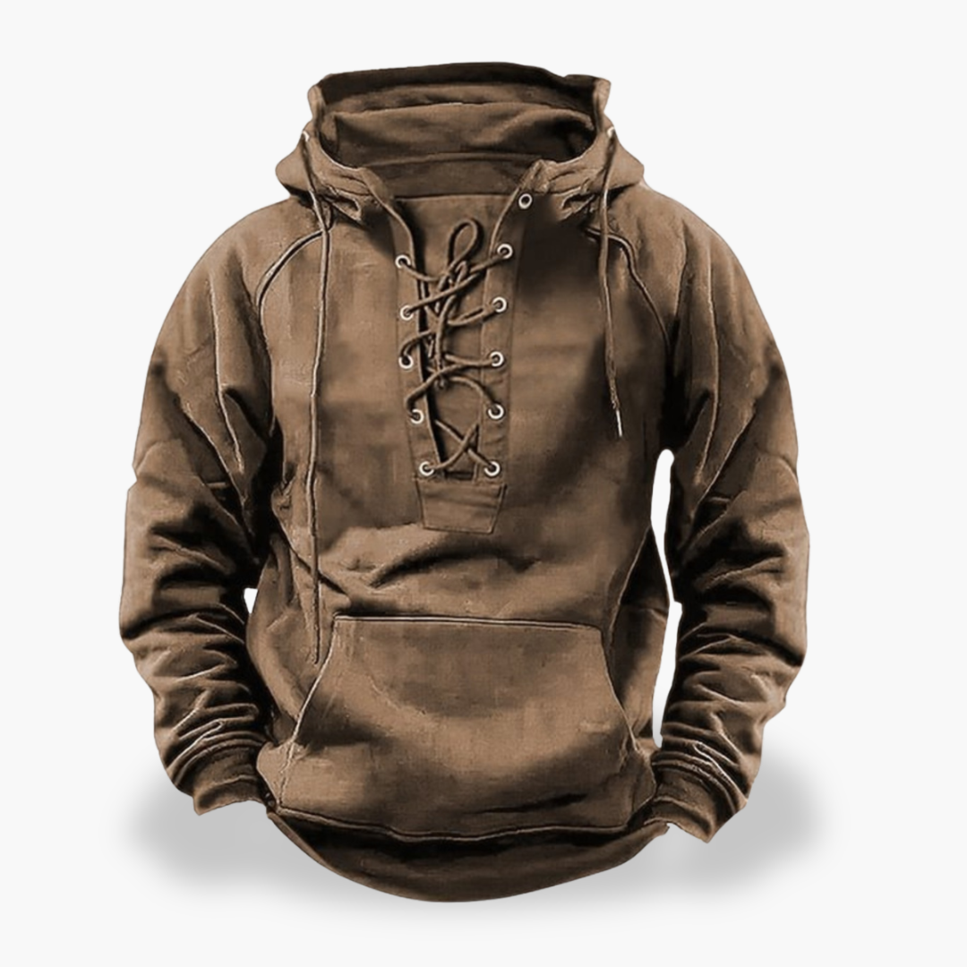 Men's Hoodie with Lace-Up Casual Hood | Altivaro