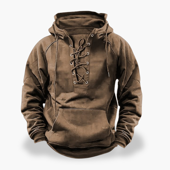 Men's Hoodie with Lace-Up Casual Hood | Altivaro