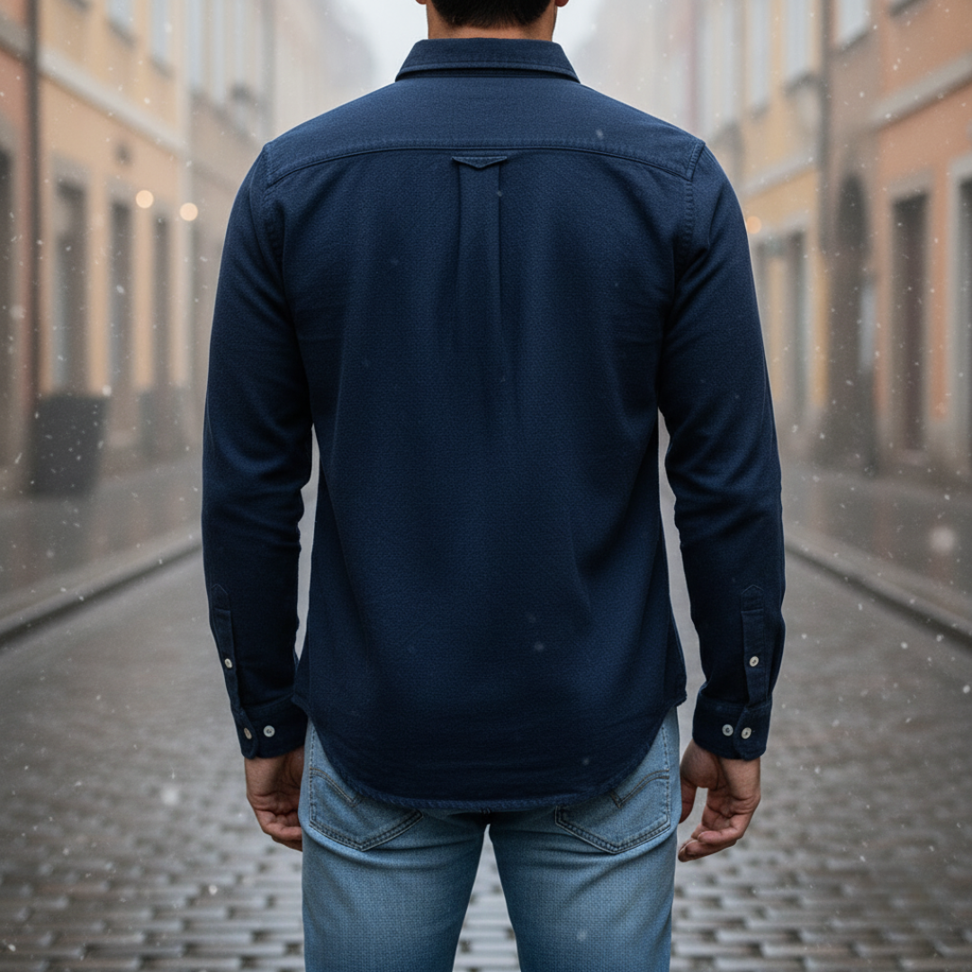 Camicia uomo in denim con taschino | Altivaro