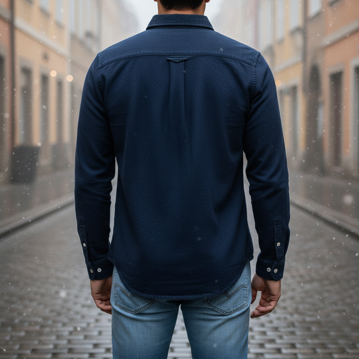 Camicia uomo in denim con taschino | Altivaro