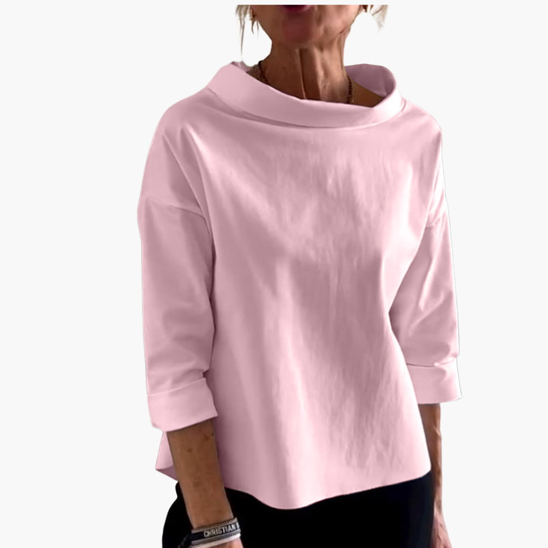 Elegant Women's Blouse 3/4 Sleeve Boat Neck | Altivaro
