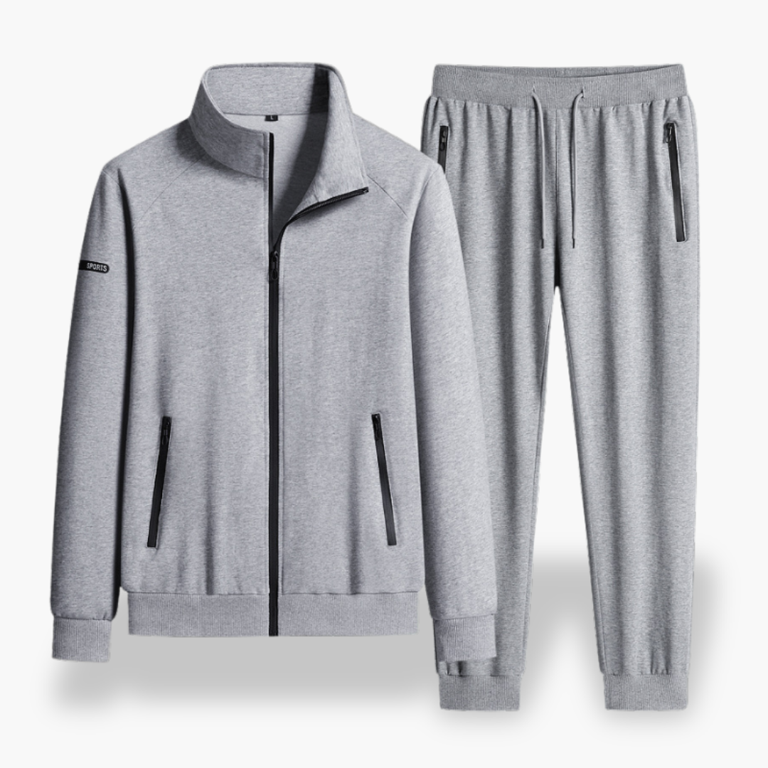Uomo Tuta sportiva in cotone con zip e logo | Altivaro