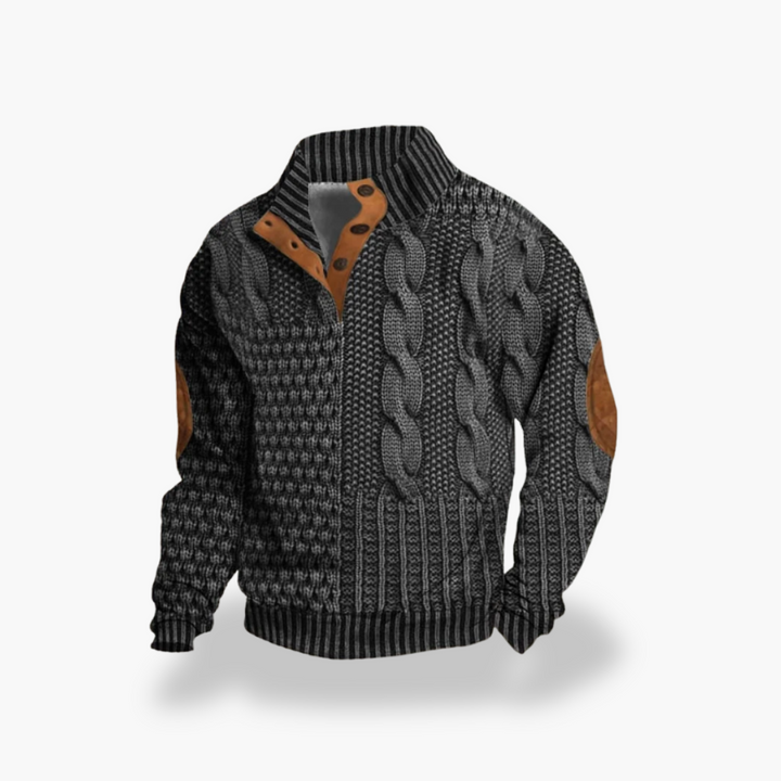Giacca in Maglia con Dettagli in Pelle per Uomo | Altivaro
