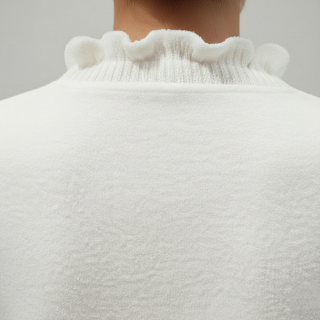 Women's Long Sleeve Shirt with Ruffled Collar and Buttons | Altivaro